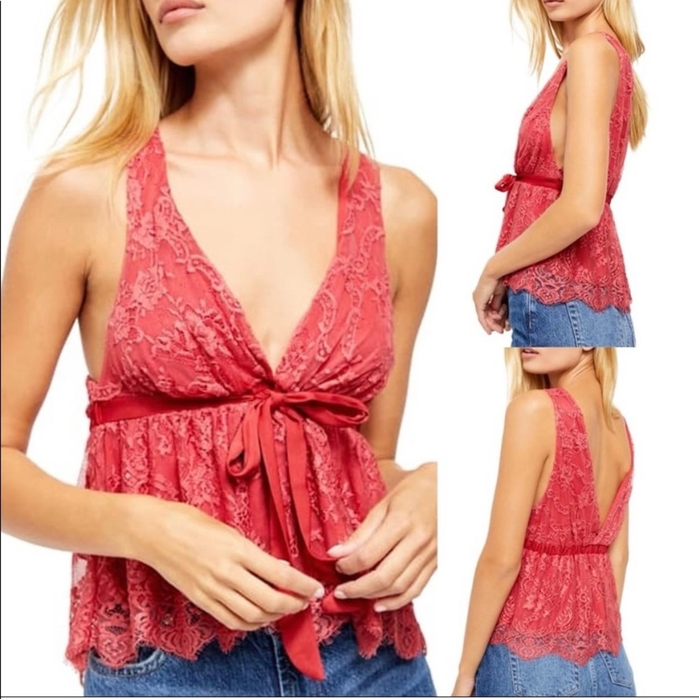 NWT Free People Chante Lace Tank | Frenchie Kiss
